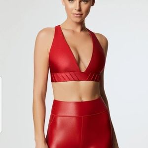 NWT Carbon38 glossy criss cross bra